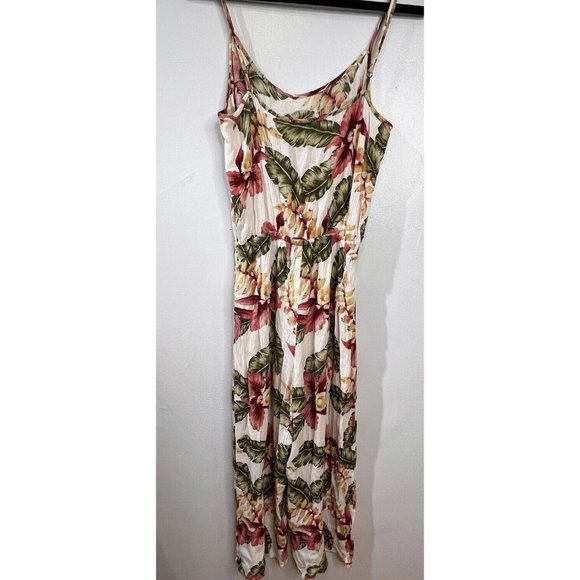 Show Me Your Mumu Pant Jumpsuit Cropped Wide Leg Size S Hawaiian Floral Vacation - Picture 3 of 10